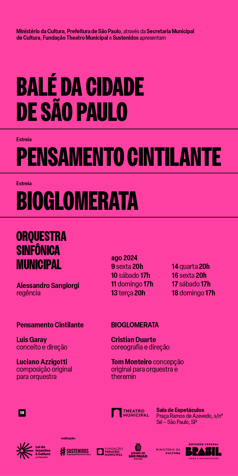 Espetáculos “BIOGLOMERATA” e “Pensamento Cintilante” no Theatro Municipal